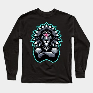 Lion illustration character design Long Sleeve T-Shirt